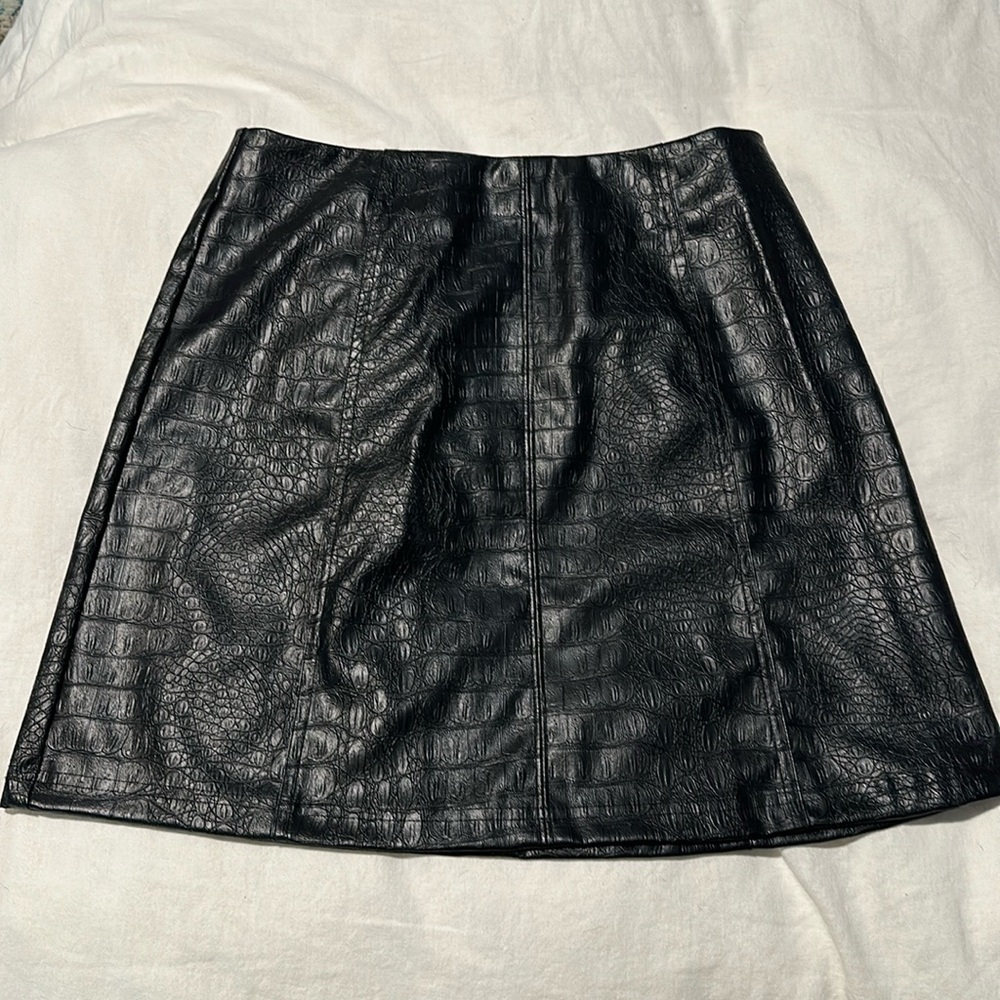 *2 for $10* Size small, faux leather snakeskin, mini skirt